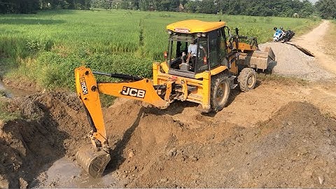 JCB New Video ! JCB Backhoe Loader Working Bridge Construction Video