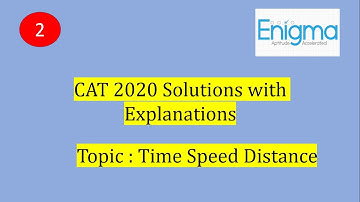 CAT 2020 -  Slot 1 - Time Speed Distance - Solution with Explanation
