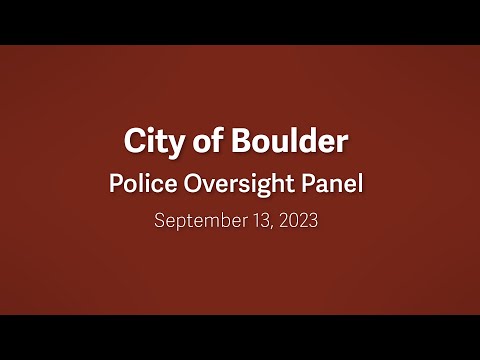 9-13-23 Police Oversight Panel Meeting