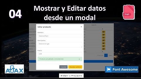 Mostrar y Editar datos mediante Modals | PHP MYSQL,JQUERY,AJAX Y BOOTSTRAP