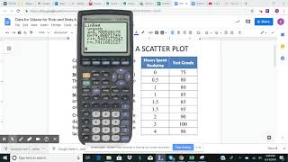 Finding r and r^2 Using TI83 and Google Sheets