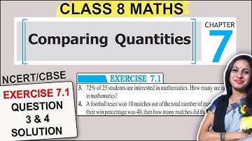 Class 8 Maths Ex 7.1 Question 3 & 4 Solution | 8th Class Maths NCERT Chapter 7 Comparing Quantities