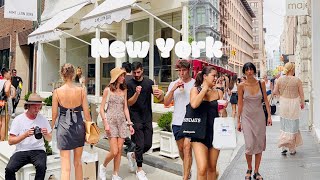 [4K]NYC Summer WalkHot Sunday in SoHo & NoLita of ManhattanSoftside Ice Cream | July 2022