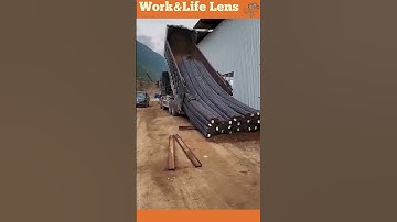 Unloading rebar from a truck