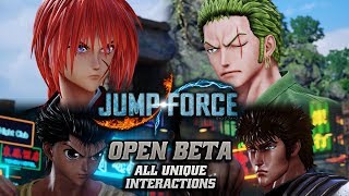 JUMP FORCE Open Beta - All Unique Character Interactions