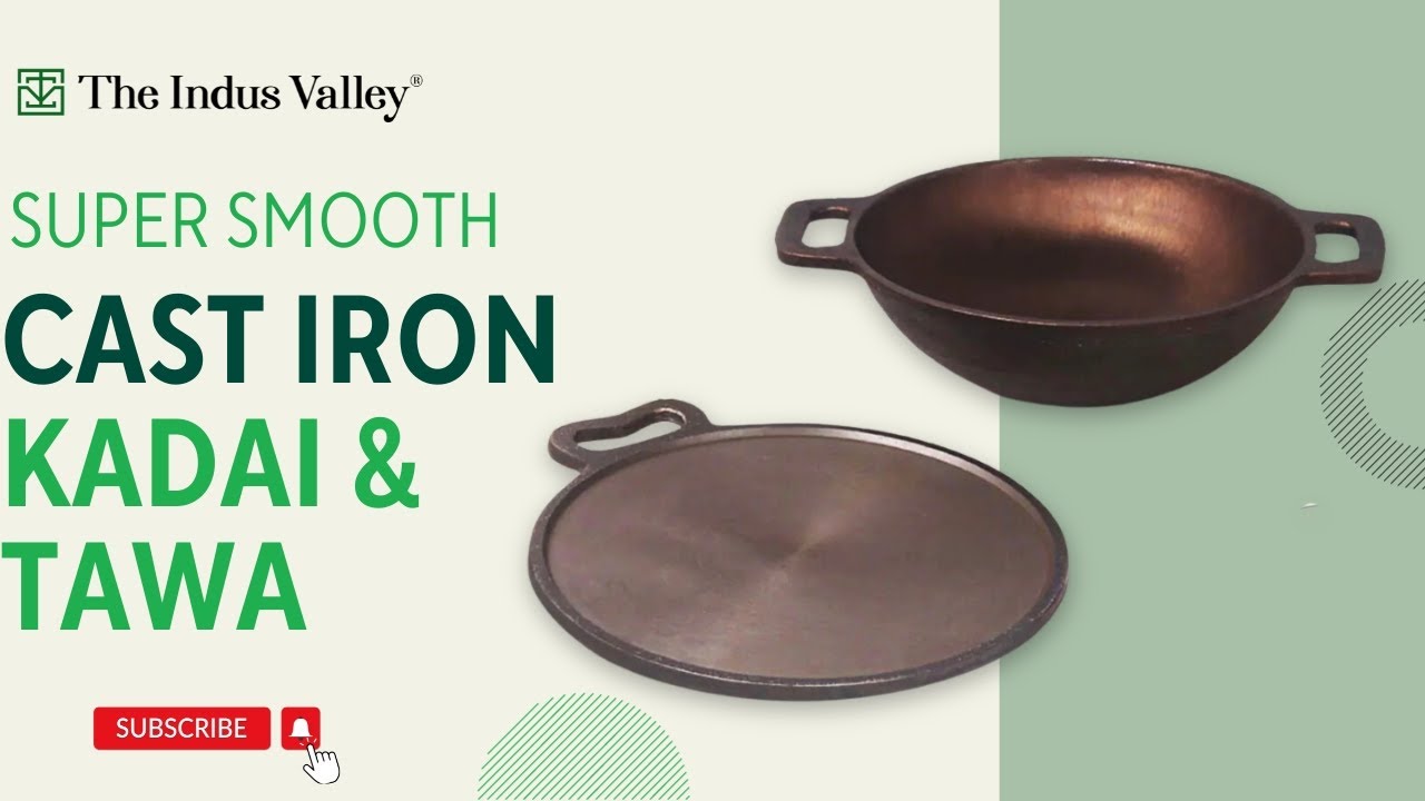 The Indus Valley Super Smooth Cast Iron Tawa/Tava for  Dosa/Roti/Chappati/Naan