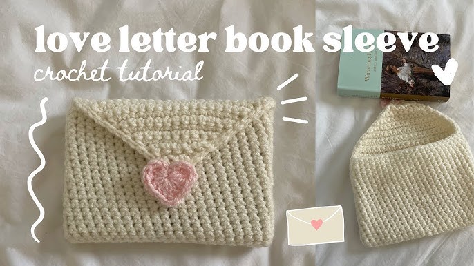how to crochet a book cover (bear holding a heart!)