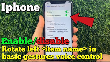 How to enable or disable rotate left item name in basic gestures voice control on iPhone X