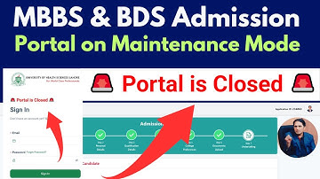UHS MBBS, BDS Admission Website not Working, Portal Error, Portal on Maintenance Mode | UHS | MBBS