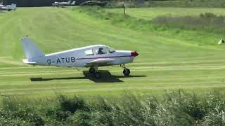 Piper Cherokee 140 Take Off From A Grass Airstrip In Ireland
