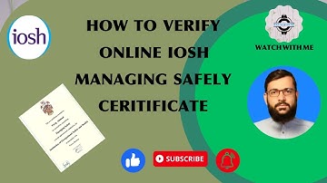 How to Check IOSH certificate Verification| How to verify IOSH certificate