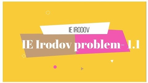 IE Irodov problem 1.1