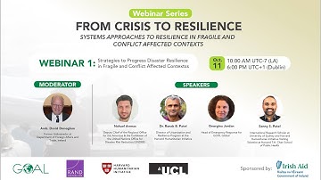 Strategies to Progress Disaster Resilience in Fragile and Conflict Affected Contexts
