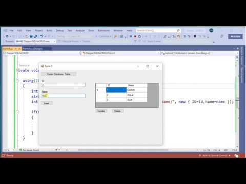 How to use Dapper object mapper for SQLite Database CRUD operations in C# (Code)