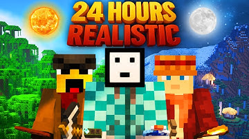 We Survived 24 HOURS in Realistic Minecraft! (Full Movie)
