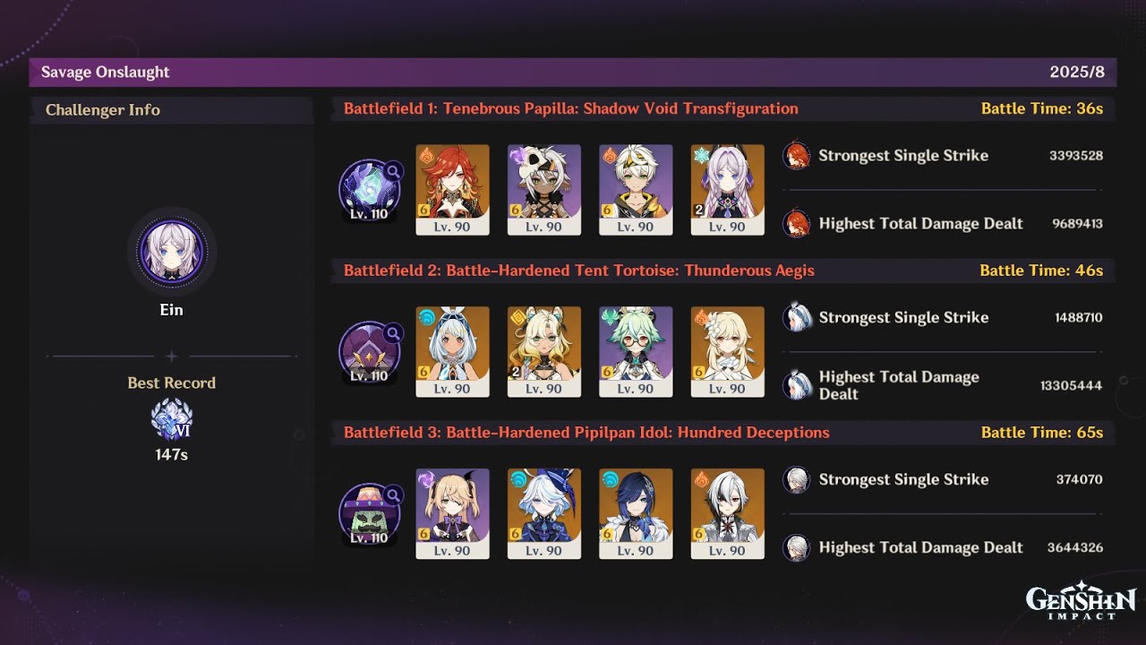 Genshin 5.8 Stygian Onslaught Dire Diff. 6 in 147s!