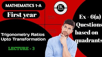 Trignometric Ratios Upto Transformation Ex - 6(a) - basic problems.