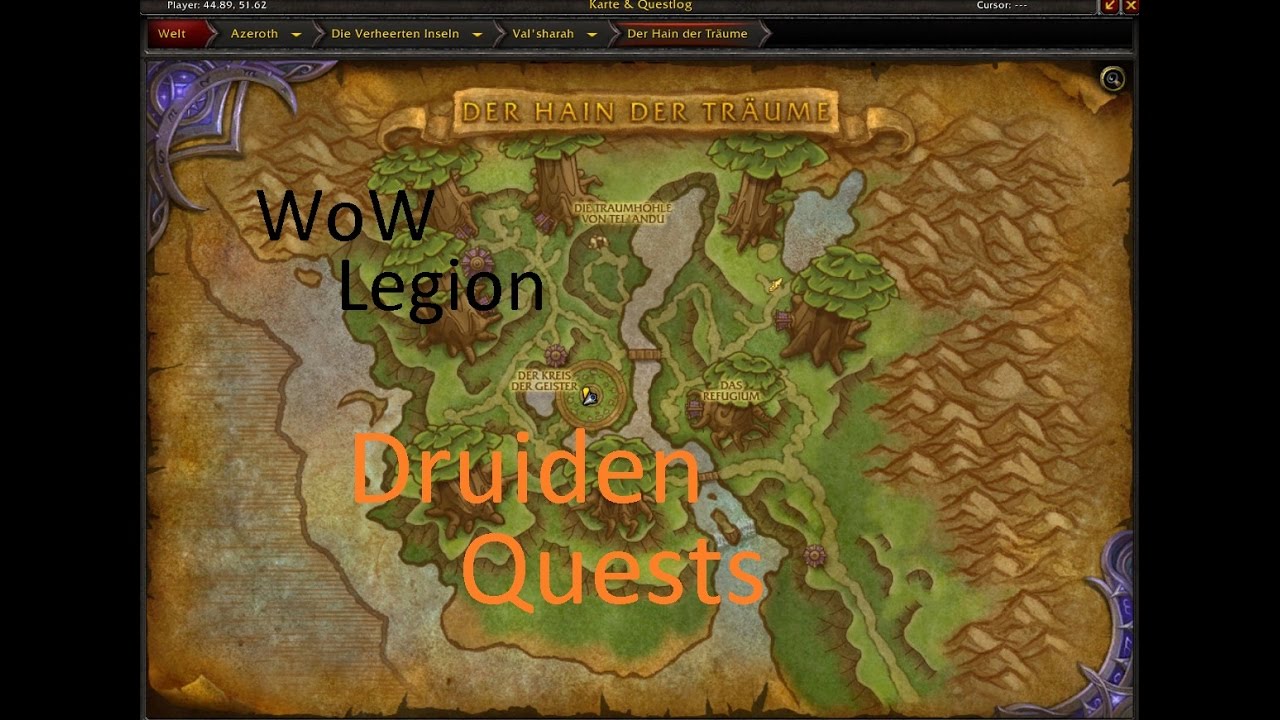 iZocke WoW Legion Klassenquests Druide 004 Zum Hain der Träume YouTube