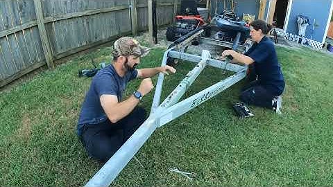 DIY Converting Single Jet Ski Trailer Into a Double Kayak Trailer Easy and Cheap!