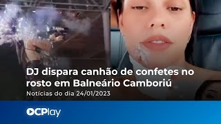 Dj Dispara Canhão De Confetes No Rosto Em Balneário Camboriú