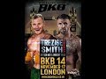 SMUDGER SMITH VS KRIS TREZISE BRITISH MIDDLEWEIGHT BKB14 PRO BARE KNUCKLE BOXING O2 ARENA