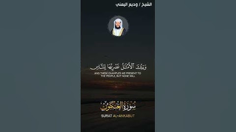 وتلك الأمثال نضربها للناس - ما أجملها من تلاوة لا توصف 😥الشيخ وديع اليمني #وديع_اليمني#سورة_العنكبوت