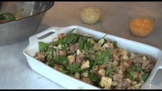 In this video, you'll learn how to build upon the breakfast strata's
three base ingredients: eggs, cheese, and bread crumbs. from simple
base, use whate...