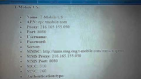 TMOBILE APN SETTINGS
