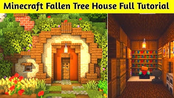 Minecraft Fallen Tree House Full Tutorial |Minecraft Building House Tutorial | Random Plays