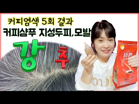 커피염색 흰머리염색 5회!!결과/커피샴푸 지성두피,모발 **강추~