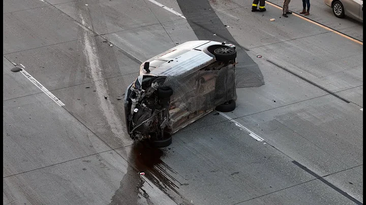 Van Overturns in Seven Vehicle Highway 4 Pileup, eBART Fence Damaged. One reported Injury.