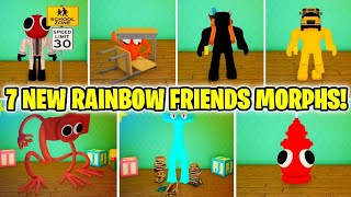 How to get ALL 7 NEW RAINBOW FRIENDS MORPHS in Rainbow Friends Morphs (ROBLOX) [SCHOOL UPDATE!]