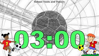 3 Minute Countdown Timer - Soccer - Music Alarm⚽🎵