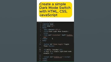 Create a simple Dark Mode switch with HTML, CSS, JS 🌙☀️