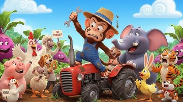 Funny Monkey Farmer Adventure! Fixing the Tractor & Saving the Beet Harvest | Monkey Cartoon ⭐🚜🐒