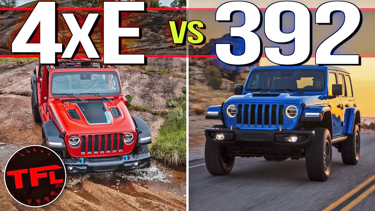 Jeep Wrangler 4xe vs. Wrangler 392: Is The V8 Or Plug-In Hybrid Right For  You? S. 2 E. 9 - YouTube