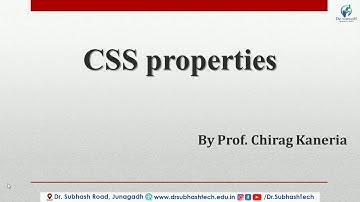 DWPD Unit 1 Lecture 9 CSS properties By Prof. Chirag Kaneria