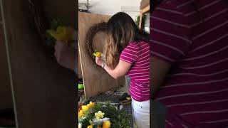 Making a spring wreath