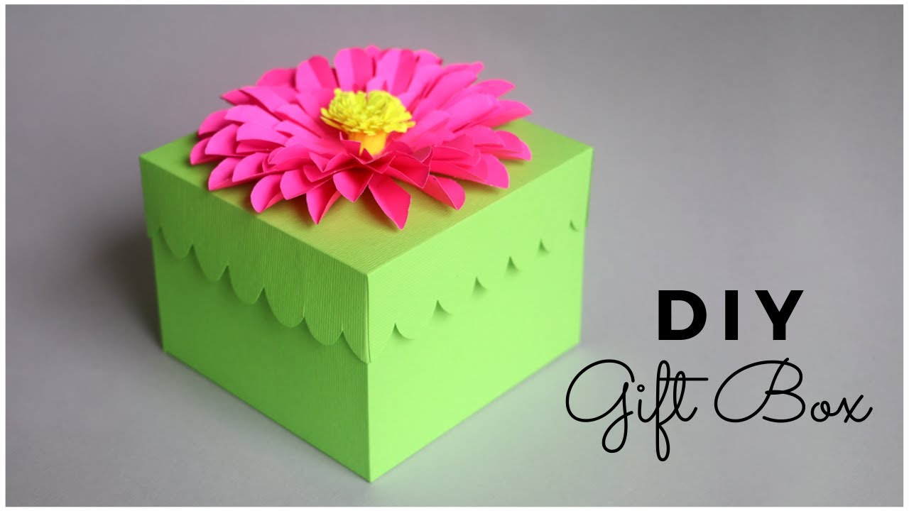 Diy Gift Box | Easy Paper Flower Gift Box | Paper Craft Idea - Youtube