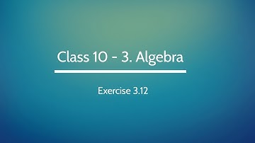 Algebra - Solving Quadratic equation(Words  Problem) 10th Chapter 3(43)