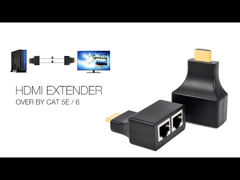 30M HDMI to Dual Port Network Cable Extender - YouTube