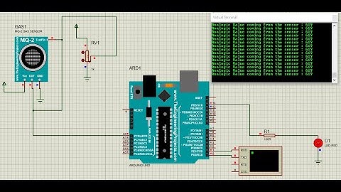 Gas sensor with arduino proteus simulation