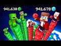 JJ and Mikey: RUBY vs EMERALD Tower Family Battle in Minecraft - Maizen