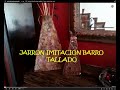 DIY Jarrón imitación barro tallado / Faux carved clay vase