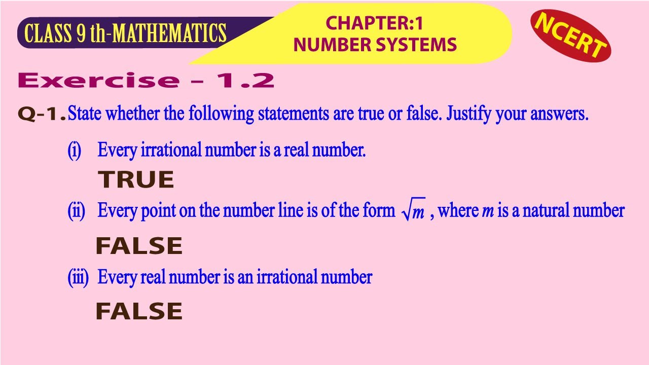 Chapter 1 Exercise1 2 Q1 Number Systems NCERT CBSE Class 9th Maths Chapter 1 Exercise1 2 Q1 Number Systems NCERT CBSE Class 9th Maths