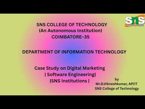 Case Study Video on Digital Marketing System |Software Engineering|SNS Institutions