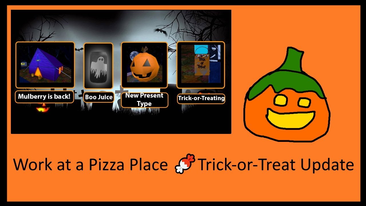 Roblox Work At A Pizza Place Trick Or Treat Update Youtube - roblox work at a pizza place trick or treat update youtube