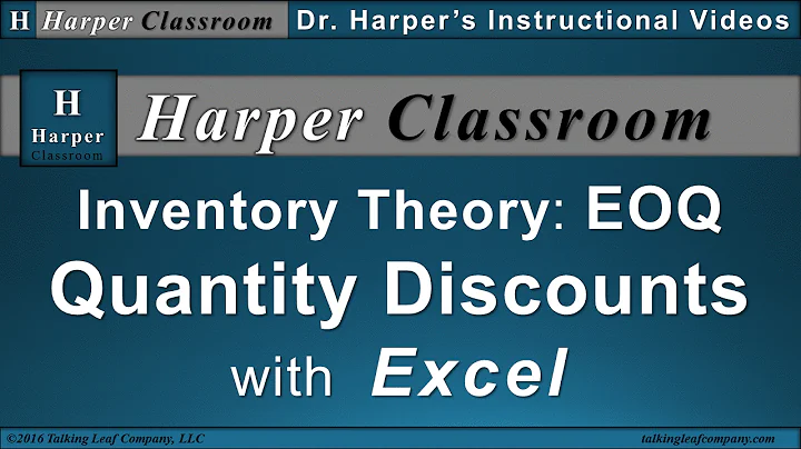 Inventory EOQ Quantity Discounts with Excel | Harper Classroom