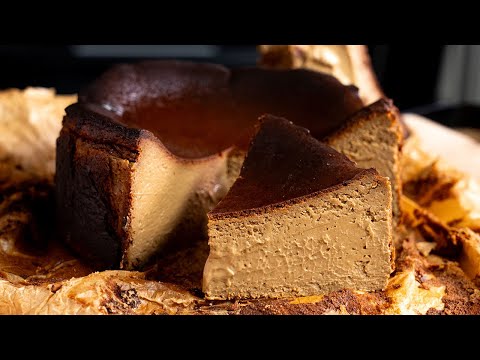 Espresso Basque Burnt Cheesecake エスプレッソバスクチーズケーキ #asmr #cooking #cheesecake #espresso #cake