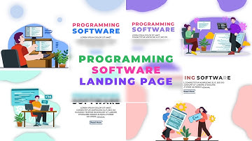 Flat Character Animation Software Programming Developer Landing Page After Effects Templates